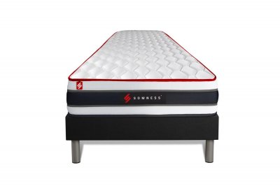 SOMNESS Ensemble matelas sommier Energy 90 x 200 cm - Couleur : Noir - Noir