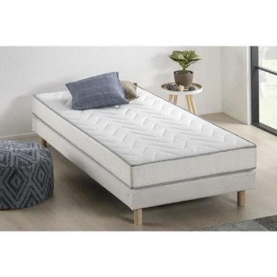 DEKO DREAM Ensemble matelas + sommier UNELMA 90 x 190 - 5 zones et m&eacute;moire de forme - 16 cm - 
