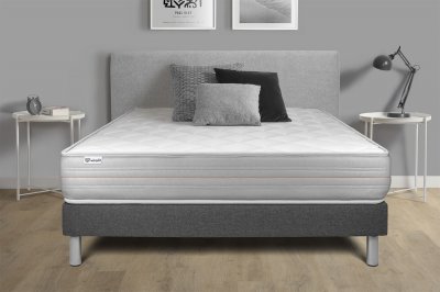 VITALIT Ensemble matelas sommier vitalmemo 200 x 200 cm - Couleur: Gris - Gris