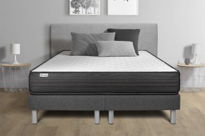 VITALIT Ensemble matelas sommier vitalpower 200 x 200 cm - Couleur: Gris - Gris