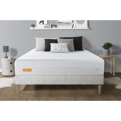 SEPTNUITS Ensemble Memo bio M&eacute;moire de forme Sommier en kit Blanc