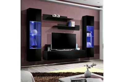 PARIS PRIX Ensemble meuble tv mural - fly iii - 260 cm x 190 cm x 40 cm - noir