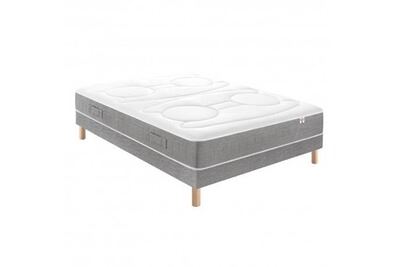 DOUCES NUITS Ensemble mirage mousse hr 35kg/m3 + visco&eacute;lastique + sommier base ferme 160x200 avec 2 sommiers