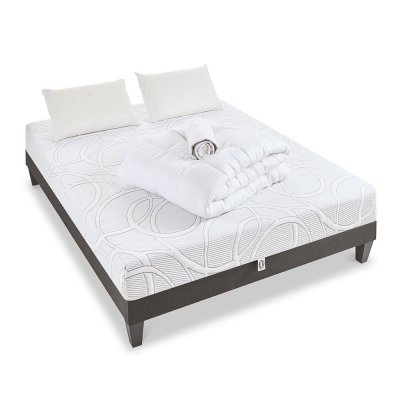 OLYMPE LITERIE Ensemble pr&ecirc;t &agrave; dormir Eupraxie - Blanc - 140 x 200 cm