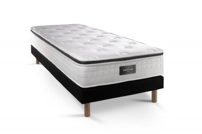 PRESTIGE LITERIE Ensemble Privil&egrave;ge 90x190 M&eacute;moire de forme 5 zones sommier noir