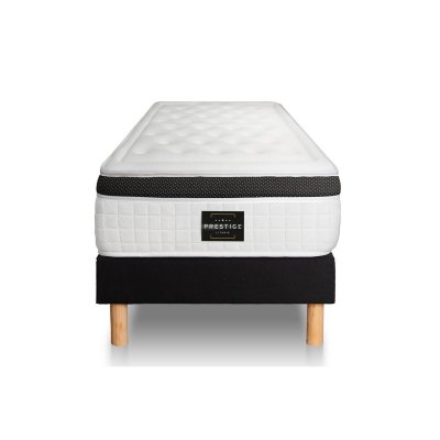 PRESTIGE LITERIE Ensemble Privil&egrave;ge 90x200 M&eacute;moire de forme 5 zones sommier noir