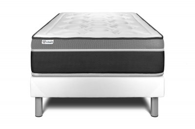VITALIT Ensemble Ressorts et M&eacute;moire de forme 90x200cm kit Blanc