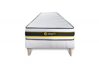 SLEEPFIT Ensemble sommier + matelas FLEXY ressorts ensach&eacute;s et m&eacute;moire de forme 90x190