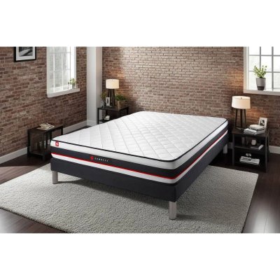 SOMNESS Ensemble sommier + matelas FORM 90&times;200 90 x 200 cm Noir