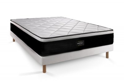 PRESTIGE LITERIE Ensemble Suite 140x190 Ressorts ensach&eacute;s, m&eacute;moire de forme 5 zones