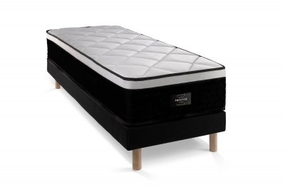 PRESTIGE LITERIE Ensemble Suite Ressorts ensach&eacute;s et m&eacute;moire de forme Sommier Noir