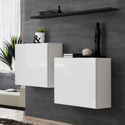 Ensemble TV - 3 &eacute;l&eacute;ments - Blanc et noir 110 cm