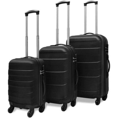 VIDAXL Ensemble Valise rigide de trois pi&egrave;ces noir