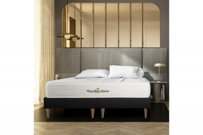 ROYAL PALACE BEDDING Ensemble Windsor Ressorts ensach&eacute;s et m&eacute;moire de forme Double sommiers Noir