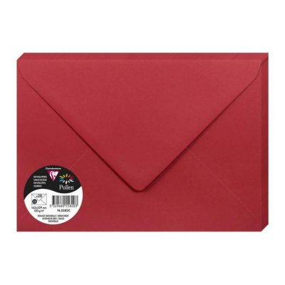 CLAIREFONTAINE Enveloppe 120g 162x229 rouge groseille pqt 20