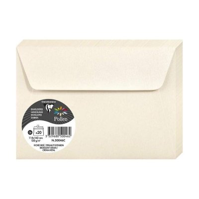CLAIREFONTAINE Enveloppe Pollen  C6 120g ivoire irise - Paquet de 20
