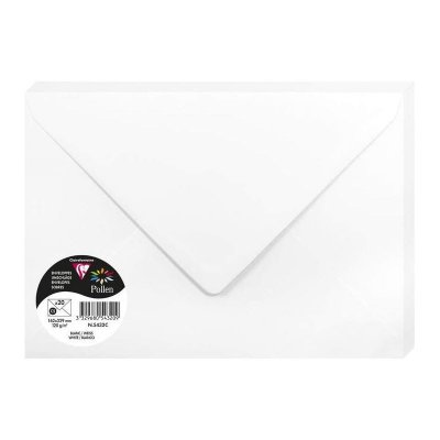 CLAIREFONTAINE Enveloppe Pollen C5 120 g blanc - Paquet de 20