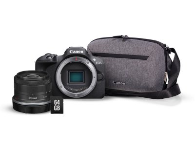 CANON Eos r100 + rf-s 18-45mm f4.5-6.3 is stm + sac photo + carte sd 64 go 8714574684529