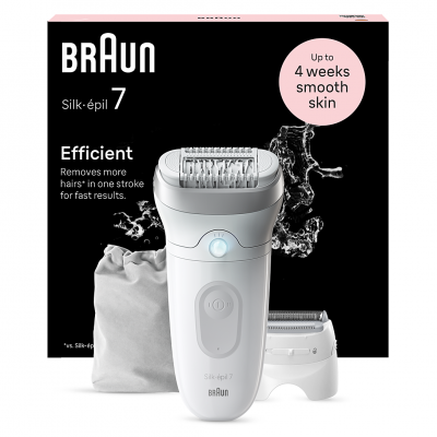 Epilateur &eacute;lectrique Braun Epilateur Silk Epil 7 SE7-041 BLANC-GRIS
