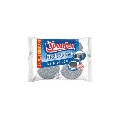 SPONTEX Eponge &Agrave; R&eacute;curer Grattantes Non-rayantes  - Le Lot De 2
