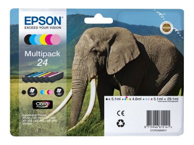 EPSON  Multipack 6 couleurs ""El&eacute;phant"" - T2428