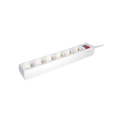 EQUIP  245552 6 Plugs Power Strip 1.5 M Blanc