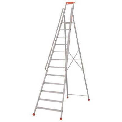 TUBESCA COMABI Escabeau Professionnel 12 Marches Hauteur=4.54 M Avec Rampes