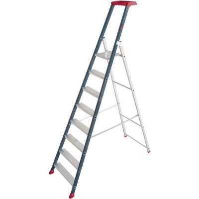 ESCALUX  V22458 Prolux Plus Escabeau Professionnel 8 Marches, Gris