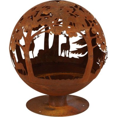 ESSCHERT DESIGN  Foyer &agrave; coupe Laser 57,5 x 57,5 x 66 cm Rouille FF261