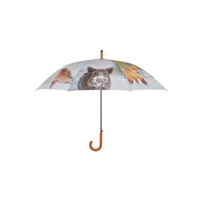 ESSCHERT DESIGN  - Grand parapluie bois et m&eacute;tal toile polyester Hiver