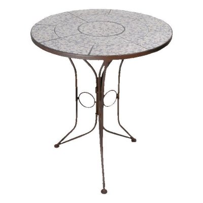 GENERIQUE Esschert Design - Table en c&eacute;ramique et fer forg&eacute;
