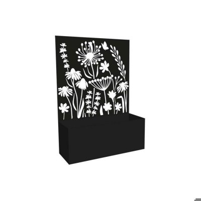ESSCHERT DESIGN Esschert's Garden - Jardini&egrave;re en fer avec treillis Motif floral