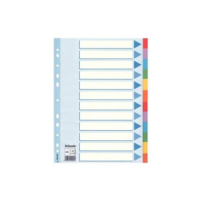 ESSELTE  Intercalaires en carton, uni, A4, 12 touches - Lot de 9