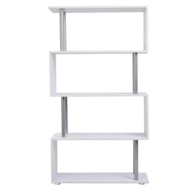 Etag&egrave;re biblioth&egrave;que de rangement 4 niveaux blanc
