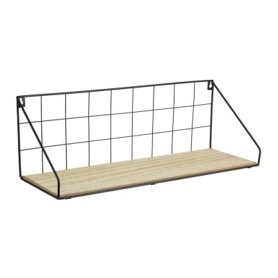 Etag&egrave;re filaire en bois et m&eacute;tal 45 cm - Noir