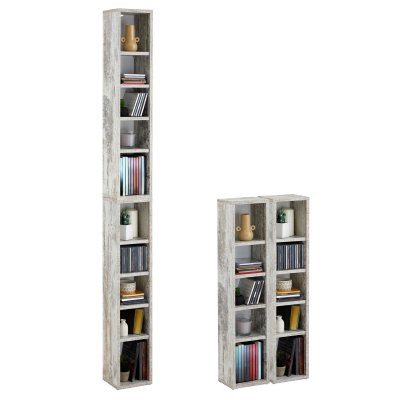 Etag&egrave;res modulables MUSIQUE pour CD et DVD, en m&eacute;lamin&eacute; d&eacute;cor shabby chic