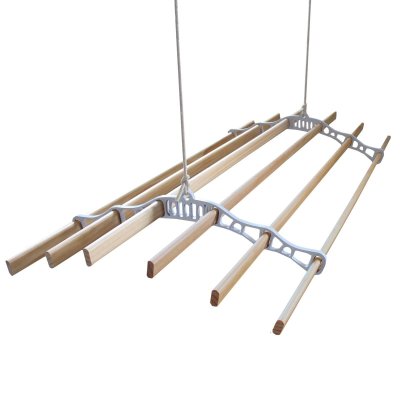 MONSTERSHOP Etendoir &agrave; Linge Suspendu de 1,2 M&egrave;tre - Poulie Blanc 