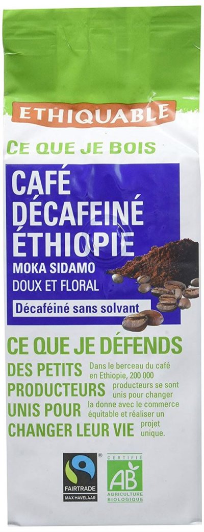 ETIQUABLE Ethiquable caf&eacute; moulu decafeine Ethiopie Bio 250gr