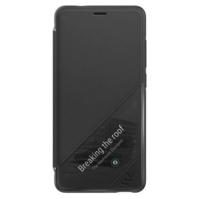 WIKO Etui &agrave; rabat fen&ecirc;tre transparente Smart Folio Gris Harry2