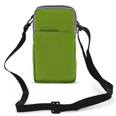 AVIZAR Etui Ceinture Smartphone Passant Ceinture Mousqueton Lani&egrave;re 2 Poches vert