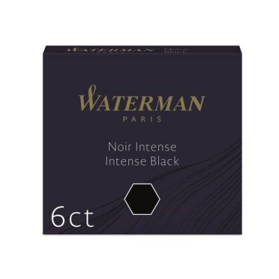 WATERMAN Etui de 6 cartouches courtes d&rsquo;encre  Noir intense