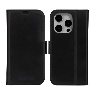 DBRAMANTE1928 Etui Folio en Cuir Copenhagen Slim Noir pour iPhone 15 Pro  - Neuf