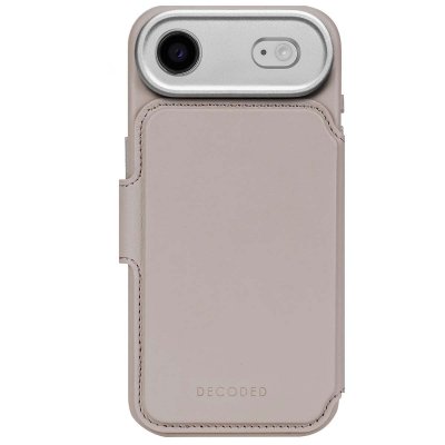 DECODED Etui Folio pour iPhone 17 Air MagSafe en Cuir avec Coque D&eacute;tachable Beige