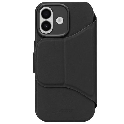 DECODED Etui Folio pour iPhone 17 en Silicone Textur&eacute; avec Coque D&eacute;tachable Noir