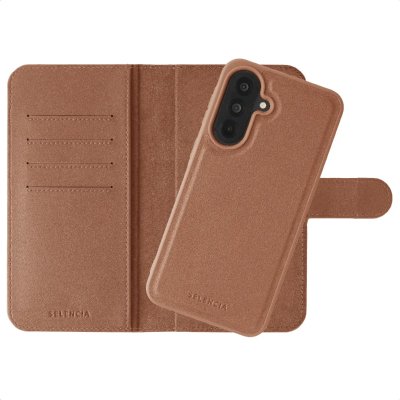 SELENCIA Etui portefeuille amovible Olyn avec MagSafe pour Samsung Galaxy A37 (5G) - Marron