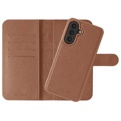 SELENCIA Etui portefeuille amovible Olyn avec MagSafe pour Samsung Galaxy A57 (5G) - Marron