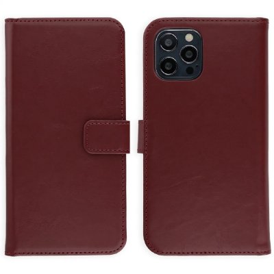 SELENCIA Etui portefeuille en cuir v&eacute;ritable pour iPhone 12 (Pro) - Burgundy