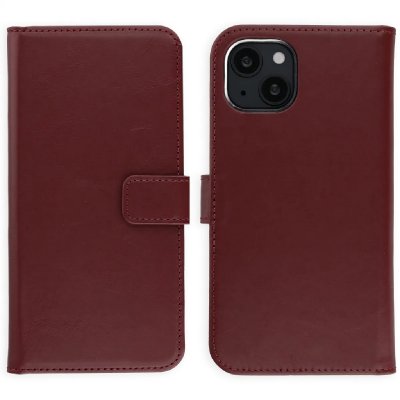 SELENCIA Etui portefeuille en cuir v&eacute;ritable pour iPhone 13 - Burgundy
