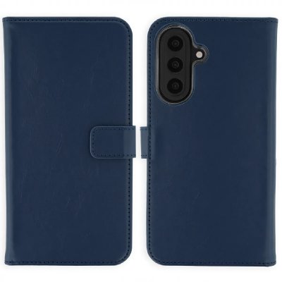 SELENCIA Etui portefeuille en cuir v&eacute;ritable pour Samsung Galaxy A57 (5G) - Bleu fonc&eacute;