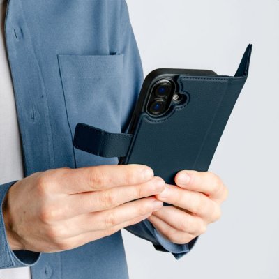 IMOSHION Etui portefeuille luxe 2-en-1 amovible pour Samsung Galaxy S25 - Bleu